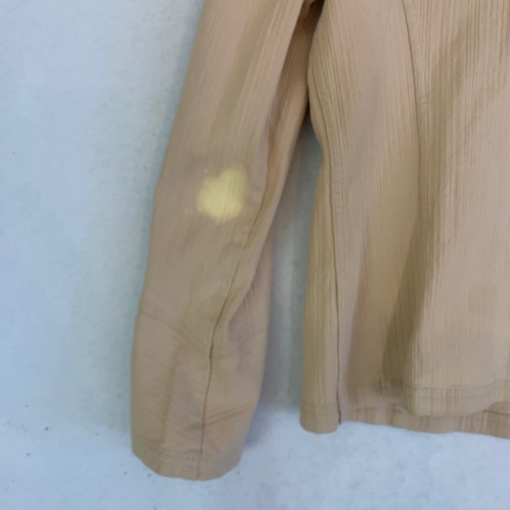 Vintage St. John Sport Jacket Large Beige Cotton Safari Blazer Textured Knit - Picture 6 of 12